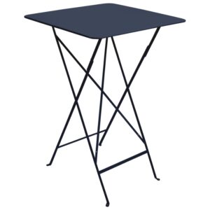 Tmavě modr&yacute; kovov&yacute; skl&aacute;dac&iacute; bistro stůl Fermob Bistro 71 x 71 cm