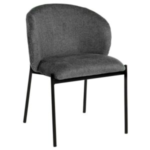 Tmavě &scaron;ed&aacute; čalouněn&aacute; j&iacute;deln&iacute; židle Somcasa Faina