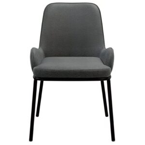 Tmavě &scaron;ed&aacute; čalouněn&aacute; j&iacute;deln&iacute; židle Somcasa Larisa