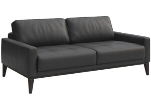 Tmavě &scaron;ed&aacute; dvoum&iacute;stn&aacute; kožen&aacute; pohovka MESONICA Musso Tufted 173 cm