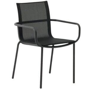 Tmavě &scaron;ed&aacute; hlin&iacute;kov&aacute; zahradn&iacute; židle Kave Home Galdana