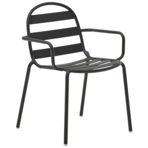 Tmavě &scaron;ed&aacute; kovov&aacute; zahradn&iacute; židle Kave Home Joncols