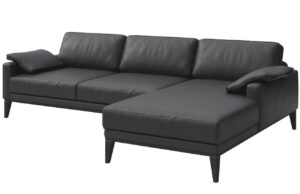 Tmavě &scaron;ed&aacute; kožen&aacute; rohov&aacute; pohovka MESONICA Musso