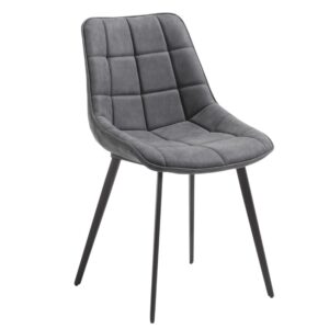 Tmavě &scaron;ed&aacute; koženkov&aacute; j&iacute;deln&iacute; židle Kave Home Adam