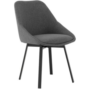 Tmavě &scaron;ed&aacute; l&aacute;tkov&aacute; j&iacute;deln&iacute; židle Somcasa Amelie