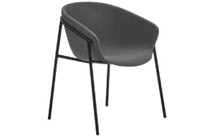 Tmavě &scaron;ed&aacute; l&aacute;tkov&aacute; j&iacute;deln&iacute; židle Teulat Hug