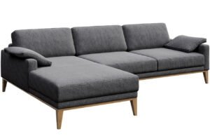 Tmavě &scaron;ed&aacute; l&aacute;tkov&aacute; rohov&aacute; pohovka MESONICA Musso I