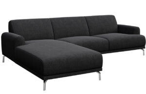 Tmavě &scaron;ed&aacute; l&aacute;tkov&aacute; rohov&aacute; pohovka MESONICA Puzo I