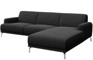 Tmavě &scaron;ed&aacute; l&aacute;tkov&aacute; rohov&aacute; pohovka MESONICA Puzo I