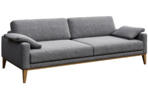 Tmavě &scaron;ed&aacute; l&aacute;tkov&aacute; tř&iacute;m&iacute;stn&aacute; pohovka MESONICA Musso 211 cm