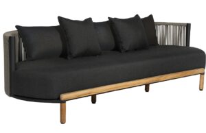 Tmavě &scaron;ed&aacute; l&aacute;tkov&aacute; zahradn&iacute; pohovka No.107 Mindo 230 cm