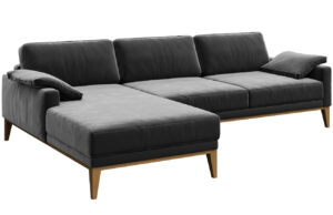 Tmavě &scaron;ed&aacute; sametov&aacute; rohov&aacute; pohovka MESONICA Musso