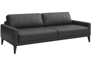 Tmavě &scaron;ed&aacute; tř&iacute;m&iacute;stn&aacute; kožen&aacute; pohovka MESONICA Musso Tufted 211 cm