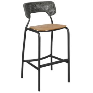 Tmavě &scaron;ed&aacute; zahradn&iacute; barov&aacute; židle No.102 Mindo s teakov&yacute;m sed&aacute;kem 78