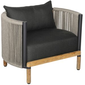 Tmavě &scaron;ed&eacute; čalouněn&eacute; zahradn&iacute; křeslo No.107 Mindo