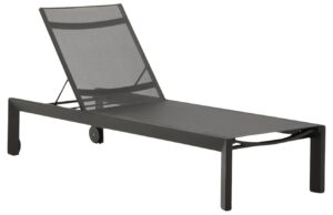 Tmavě &scaron;ed&eacute; hlin&iacute;kov&eacute; zahradn&iacute; leh&aacute;tko Kave Home Canutells