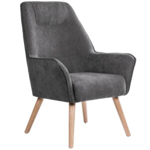 Tmavě &scaron;ed&eacute; l&aacute;tkov&eacute; křeslo Somcasa Bruges