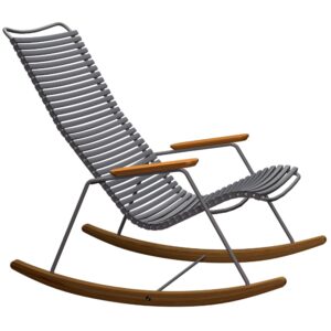 Tmavě &scaron;ed&eacute; plastov&eacute; houpac&iacute; zahradn&iacute; křeslo HOUE Click