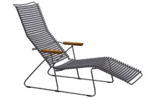 Tmavě &scaron;ed&eacute; plastov&eacute; zahradn&iacute; leh&aacute;tko HOUE Click II.