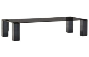 Tmavě &scaron;ed&yacute; skleněn&yacute; konferenčn&iacute; stolek Kave Home Adularia 140 x 60 cm