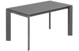 Tmavě &scaron;ed&yacute; skleněn&yacute; rozkl&aacute;dac&iacute; j&iacute;deln&iacute; stůl Kave Home Axis 140/200x90 cm