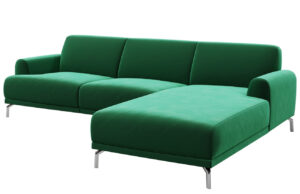 Tmavě zelen&aacute; rohov&aacute; sametov&aacute; pohovka MESONICA Puzo