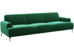 Tmavě zelen&aacute; tř&iacute;m&iacute;stn&aacute; sametov&aacute; pohovka MESONICA Puzo 240 cm