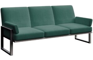 Tmavě zelen&aacute; tř&iacute;m&iacute;stn&aacute; zahradn&iacute; pohovka MESONICA Soledo s antracitovou podnož&iacute; 205 cm