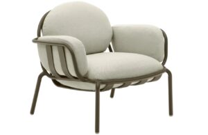 Tmavě zelen&eacute; hlin&iacute;kov&eacute; zahradn&iacute; křeslo Kave Home Joncols s pol&scaron;t&aacute;ři