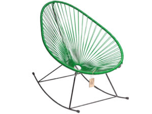 Tmavě zelen&eacute; houpac&iacute; křeslo Acapulco