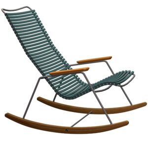 Tmavě zelen&eacute; plastov&eacute; houpac&iacute; zahradn&iacute; křeslo HOUE Click