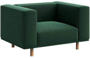 Tmavě zelen&eacute; sametov&eacute; křeslo Ame Yens Kukumo