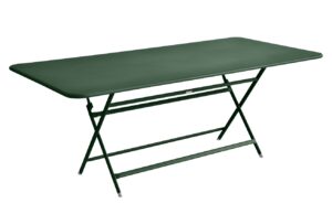 Tmavě zelen&yacute; kovov&yacute; skl&aacute;dac&iacute; stůl Fermob Caract&eacute;re 190 x 90 cm