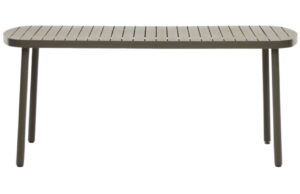 Tmavě zelen&yacute; kovov&yacute; zahradn&iacute; j&iacute;deln&iacute; stůl Kave Home Joncols 180 x 90 cm