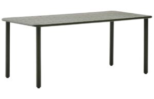 Tmavě zelen&yacute; kovov&yacute; zahradn&iacute; stůl Kave Home Brai 180 x 90 cm