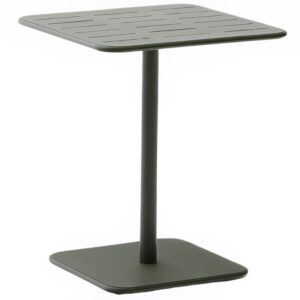 Tmavě zelen&yacute; kovov&yacute; zahradn&iacute; stůl Kave Home Brai 70 x 70 cm