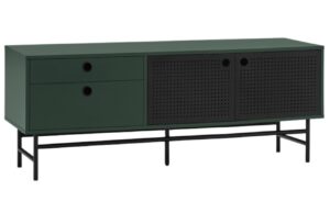 Tmavě zelen&yacute; lakovan&yacute; TV stolek Teulat Punto 140 x 40 cm