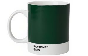 Tmavě zelen&yacute; porcel&aacute;nov&yacute; hrnek Pantone Dark Green 3435 375 ml