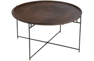 Tmav&yacute; dřevěn&yacute; konferenčn&iacute; stolek J-line Nexo 80 cm