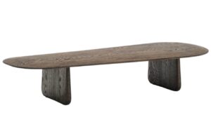 Tmav&yacute; dubov&yacute; konferenčn&iacute; stolek Kave Home Pirita 147 x 65 cm