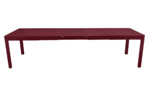 Tře&scaron;ňově červen&yacute; kovov&yacute; rozkl&aacute;dac&iacute; zahradn&iacute; stůl Fermob Ribambelle 149/299 x 100 cm