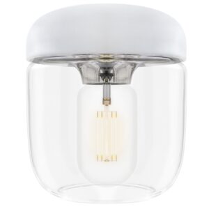 Umage B&iacute;lo-stř&iacute;brn&eacute; skleněn&eacute; z&aacute;věsn&eacute; st&iacute;nidlo Acorn 14 cm