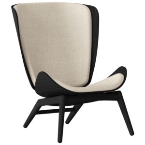 Umage Čern&eacute; dubov&eacute; křeslo The Reader s b&iacute;l&yacute;m čalouněn&iacute;m