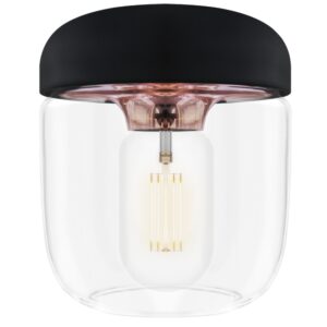 Umage Černo-měděn&eacute; skleněn&eacute; z&aacute;věsn&eacute; st&iacute;nidlo Acorn 14 cm