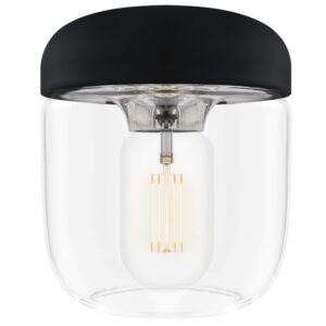 Umage Černo-stř&iacute;brn&eacute; skleněn&eacute; z&aacute;věsn&eacute; st&iacute;nidlo Acorn 14 cm