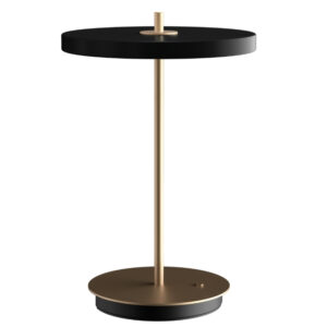 Umage Černo-zlat&aacute; kovov&aacute; stoln&iacute; nab&iacute;jec&iacute; LED lampa Asteria