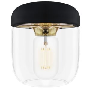 Umage Černo-zlat&eacute; skleněn&eacute; z&aacute;věsn&eacute; st&iacute;nidlo Acorn 14 cm