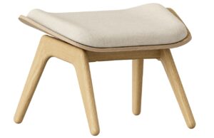 Umage Dubov&aacute; podnožka The Reader s b&iacute;l&yacute;m čalouněn&iacute;m 60 x 46 cm