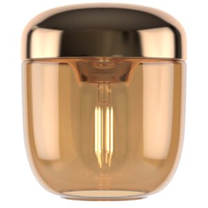 Umage Jantarově hněd&eacute; skleněn&eacute; z&aacute;věsn&eacute; st&iacute;nidlo Acorn 14 cm