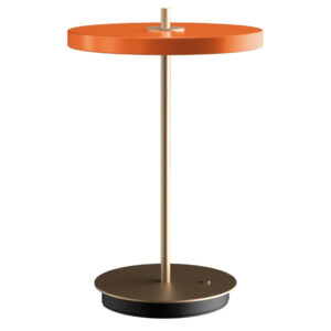 Umage Oranžovo-zlat&aacute; kovov&aacute; stoln&iacute; nab&iacute;jec&iacute; LED lampa Asteria